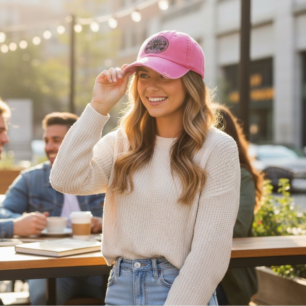 Country Thunder 2024 Pink Distressed Baseball Cap Adjustable Hat